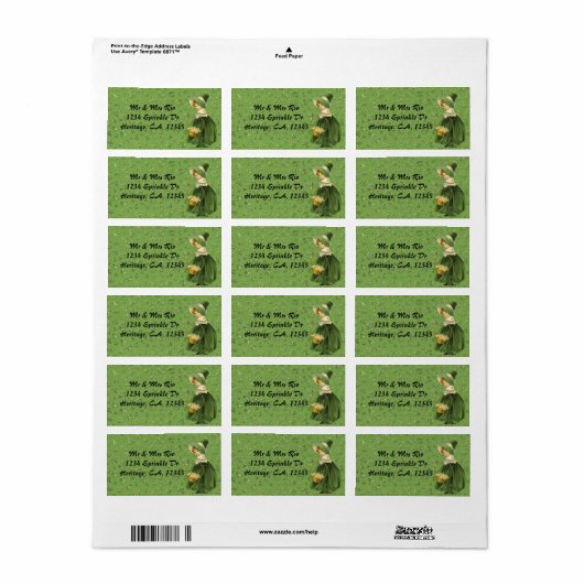 St. Patrick's Day Clover Leaf Address Label (Full Sheet)