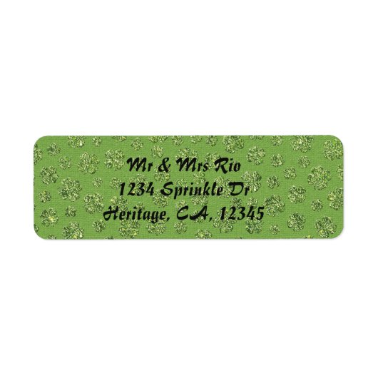St. Patrick's Day Clover Leaf Address Label (Voorkant)