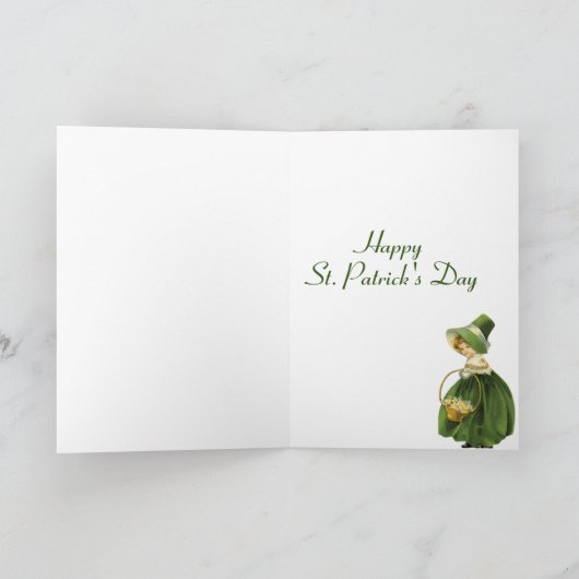 St. Patrick's Day Clover Leaf Greeting Card Kaart (Binnen)