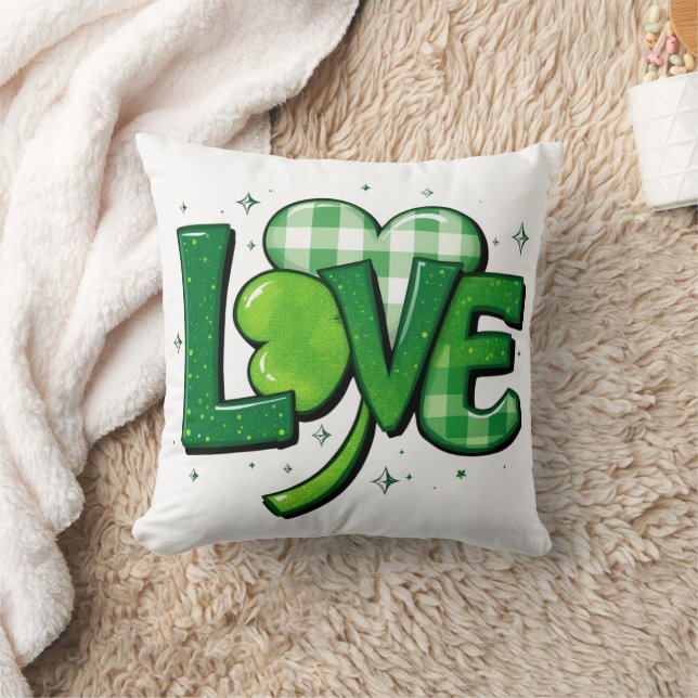 St. Patrick's Day Clover Love Charm Kussen (Deken)