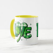 St. Patrick's Day Clover Love Charm Mok (Voorkant links)