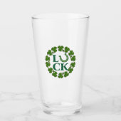 St. Patrick's Day Clover Lucky Hoefijzer Beer Glas (Voorkant)