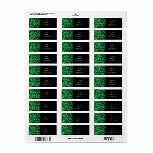 St. Patrick's Day Clover patch Etiket (Full Sheet)