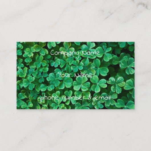 St. Patrick's Day Clover patch Visitekaartje (Voorkant)