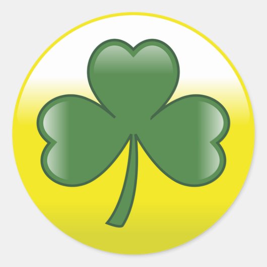 St Patrick's Day Clover Ronde Sticker (Voorkant)