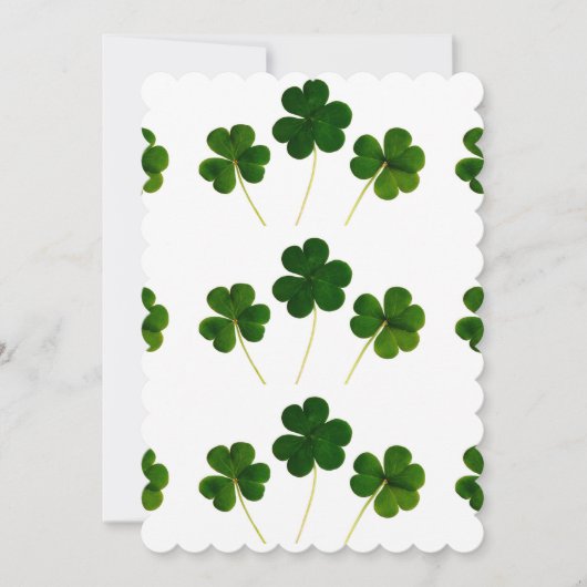 St Patrick's Day Clover Shamrock bruiloft uitnodig Kaart (Voorkant)