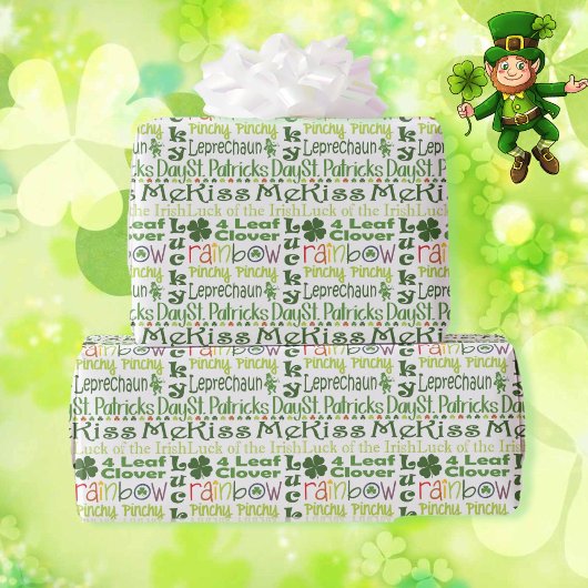 St Patrick's Day Clover Shamrock Gift Cadeaupapier