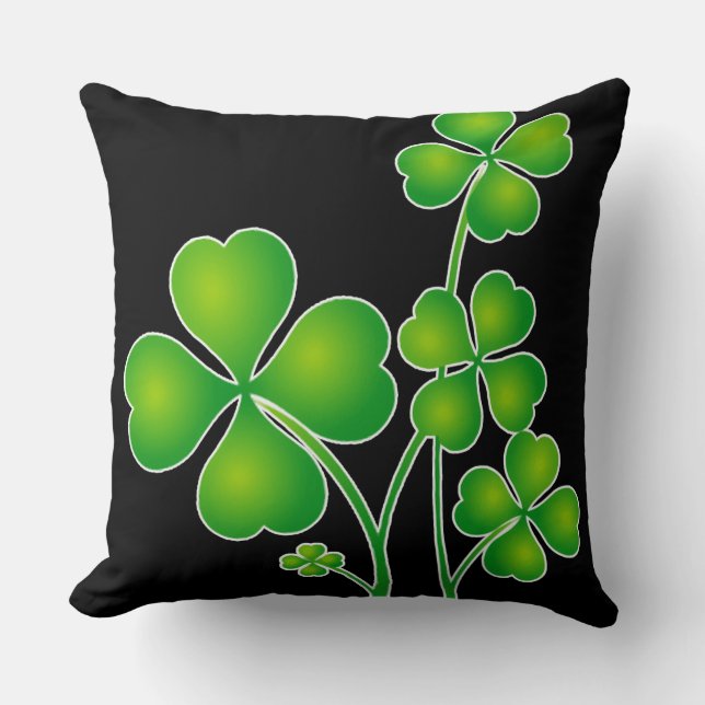 St. Patrick's Day Clover / Shamrocks + je ideeën Kussen (Voorkant)