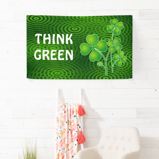 St. Patrick's Day Clover / Shamrocks + je ideeën Spandoek (Insitu)
