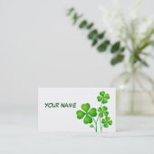 St. Patrick's Day Clover / Shamrocks + je ideeën Visitekaartje (Staand voorkant)