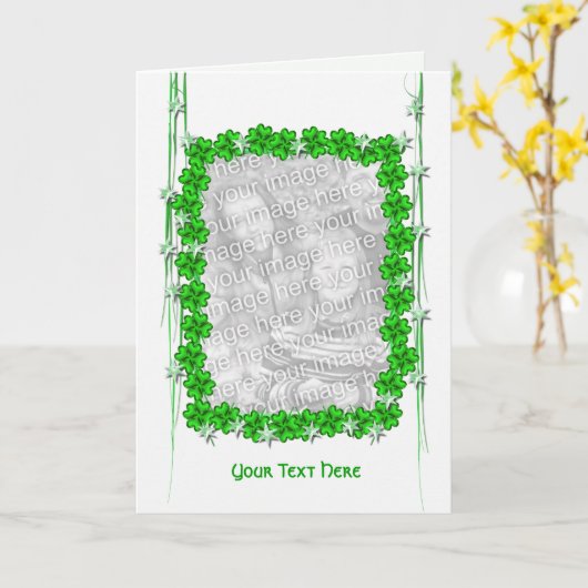 St. Patrick's Day Clover Stars (foto lijst) Kaart (Gele Bloem)