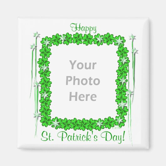 St. Patricks Day Clover Stars (foto lijst) Magneet (Voorkant)