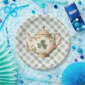  St Patrick's Day Clover Tea Pot Papieren Bordje (Feest)