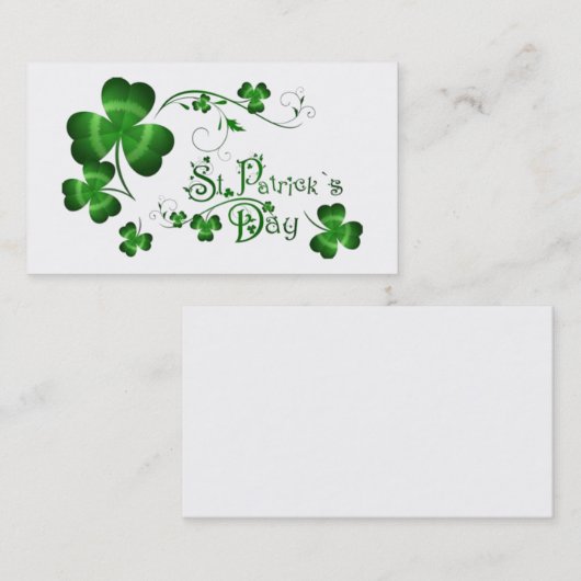 St. Patricks Day Clover Visitekaartje (Voorkant / Achterkant)