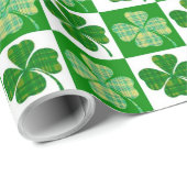 St Patrick's Day Clovers Cadeaupapier (Rol Hoek)