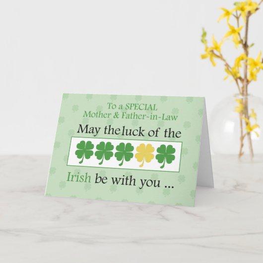 St. Patrick's Day Clovers Kaart (Gele Bloem)