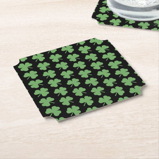 St. Patrick's Day Clovers Paper Onderzetters (Gekanteld)