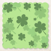 St. Patrick's Day Clovers Paper Onderzetters (Voorkant)