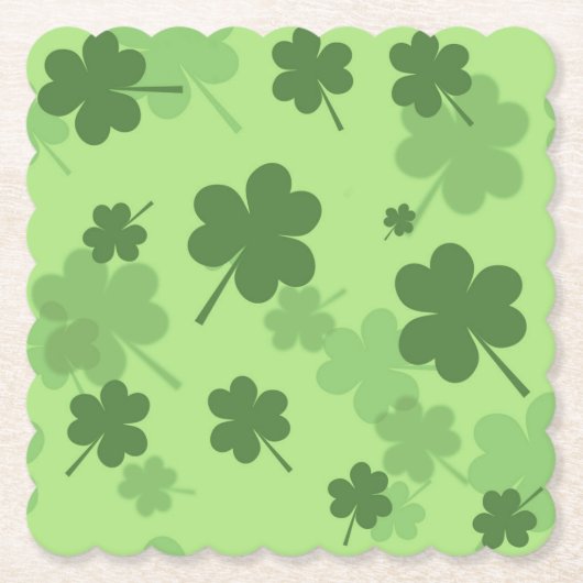 St. Patrick's Day Clovers Paper Onderzetters (Voorkant)
