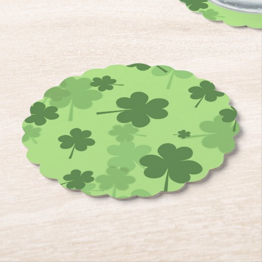 St. Patrick's Day Clovers Paper Onderzetters (Gekanteld)