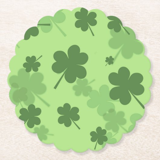 St. Patrick's Day Clovers Paper Onderzetters (Voorkant)