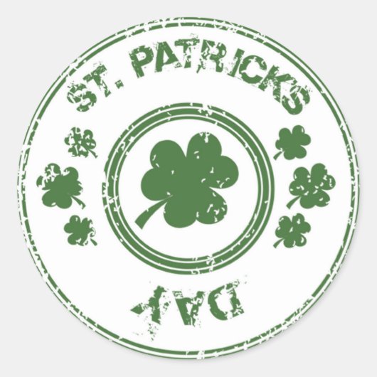 St Patrick's Day Clovers Ronde Sticker (Voorkant)