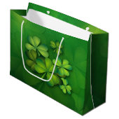 St Patrick's Day - Clovers/Shamrocks Large Cadeautasje (Voorkant Gekanteld)