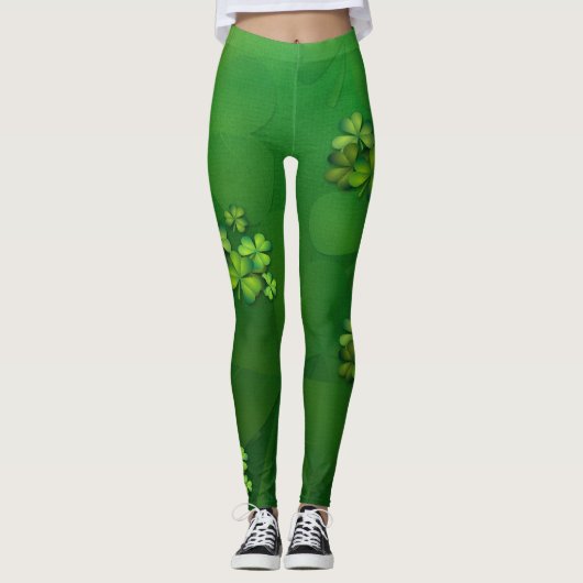 St Patrick's Day - Clovers/Shamrocks Leggings (Voorkant)