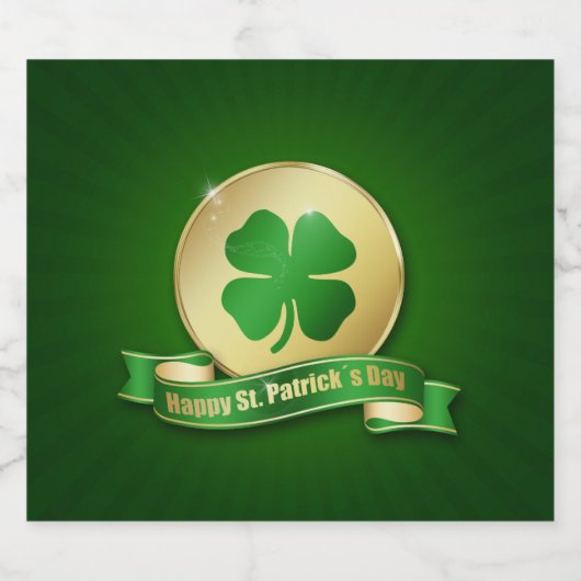 St. Patrick's Day Coin Shamrock Bier Etiket (Enkel label)