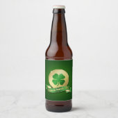 St. Patrick's Day Coin Shamrock Bier Etiket (Voorkant)