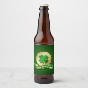 St. Patrick's Day Coin Shamrock Bier Etiket
