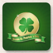 St. Patrick's Day Coin Shamrock Bier Onderzetter (Voorkant)