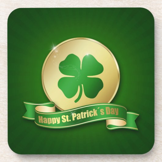 St. Patrick's Day Coin Shamrock Bier Onderzetter (Voorkant)