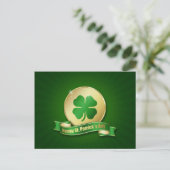 St. Patrick's Day Coin Shamrock Briefkaart (Staand voorkant)