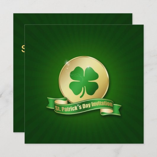 St. Patrick's Day Coin Shamrock Kaart (Voorkant / Achterkant)