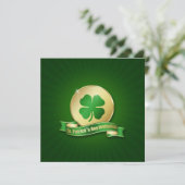 St. Patrick's Day Coin Shamrock Kaart (Staand voorkant)