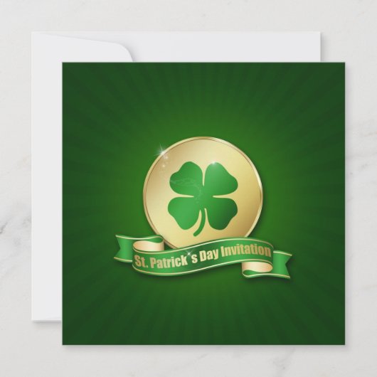 St. Patrick's Day Coin Shamrock Kaart (Voorkant)