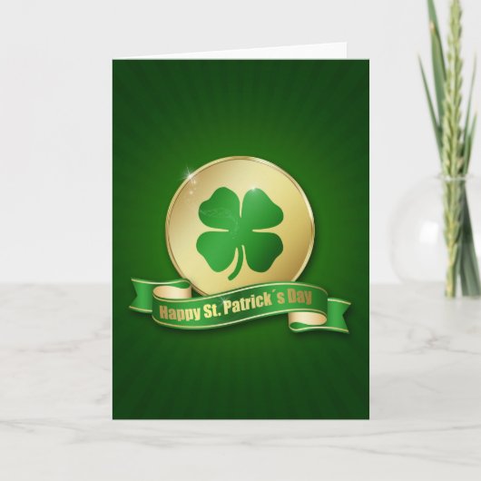 St. Patrick's Day Coin Shamrock Kaart (Voorkant)