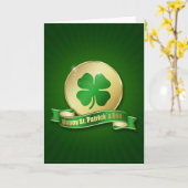 St. Patrick's Day Coin Shamrock Kaart (Gele Bloem)