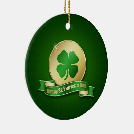 St. Patrick's Day Coin Shamrock Keramisch Ornament (Rechts)