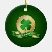 St. Patrick's Day Coin Shamrock Keramisch Ornament (Voorkant)