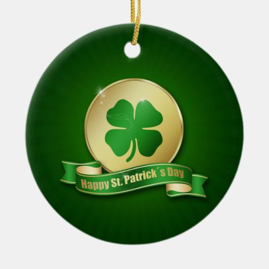 St. Patrick's Day Coin Shamrock Keramisch Ornament (Voorkant)