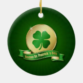 St. Patrick's Day Coin Shamrock Keramisch Ornament (Achterkant)