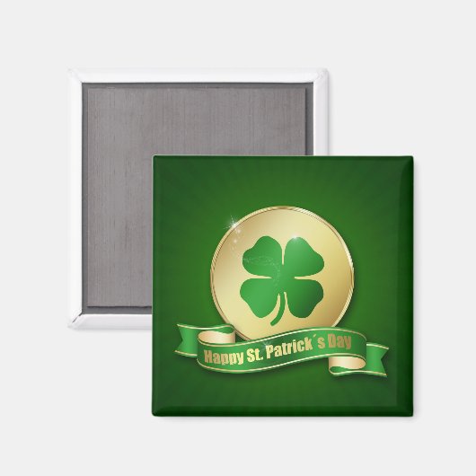 St. Patrick's Day Coin Shamrock Magneet (Voorkant / Achterkant)