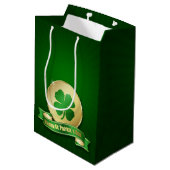 St. Patrick's Day Coin Shamrock Medium Cadeauzakje (Achterkant Gekanteld)