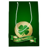 St. Patrick's Day Coin Shamrock Medium Cadeauzakje (Voorkant)