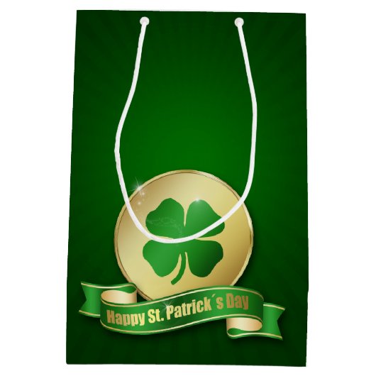 St. Patrick's Day Coin Shamrock Medium Cadeauzakje (Achterkant)