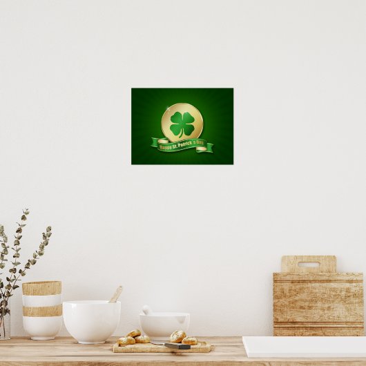 St. Patrick's Day Coin Shamrock Poster (Keuken)