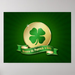 St. Patrick's Day Coin Shamrock Poster