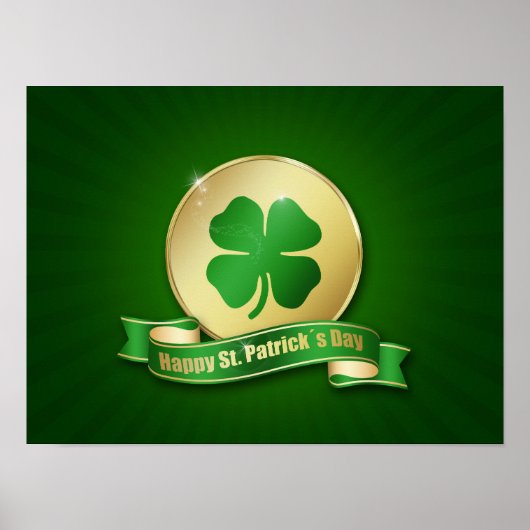St. Patrick's Day Coin Shamrock Poster (Voorkant)